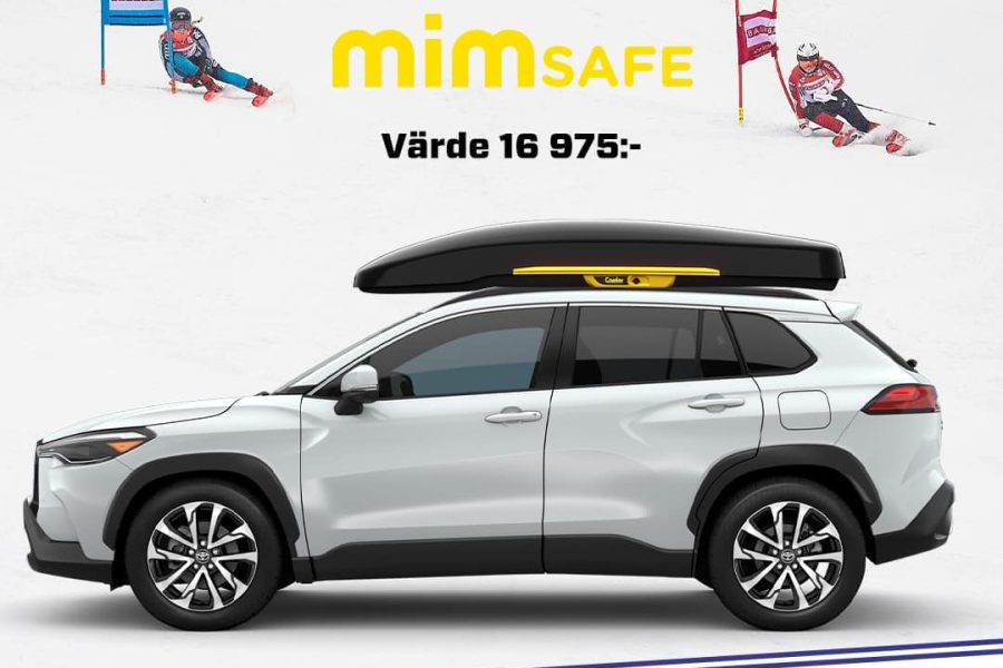 Slalomåkarna tävlar om en Toyota från Lindströms bil. Bilen är utrustad med MIMsafe Carrier takbox