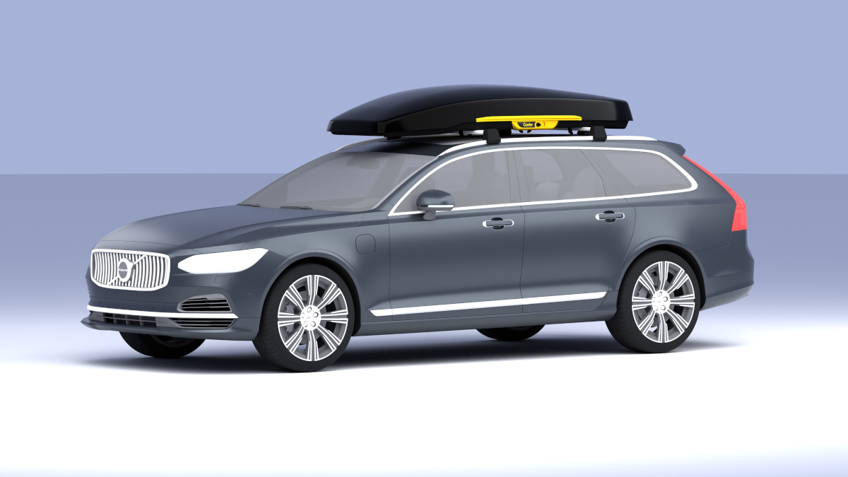 Krocksäkra MIM Carrier Skidbox på Volvo V90